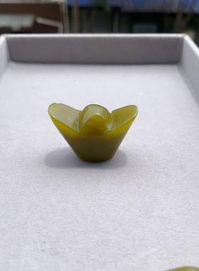 新天然玉石元宝摆件创意礼品办公桌摆件招财玉元宝手把默认微瑕