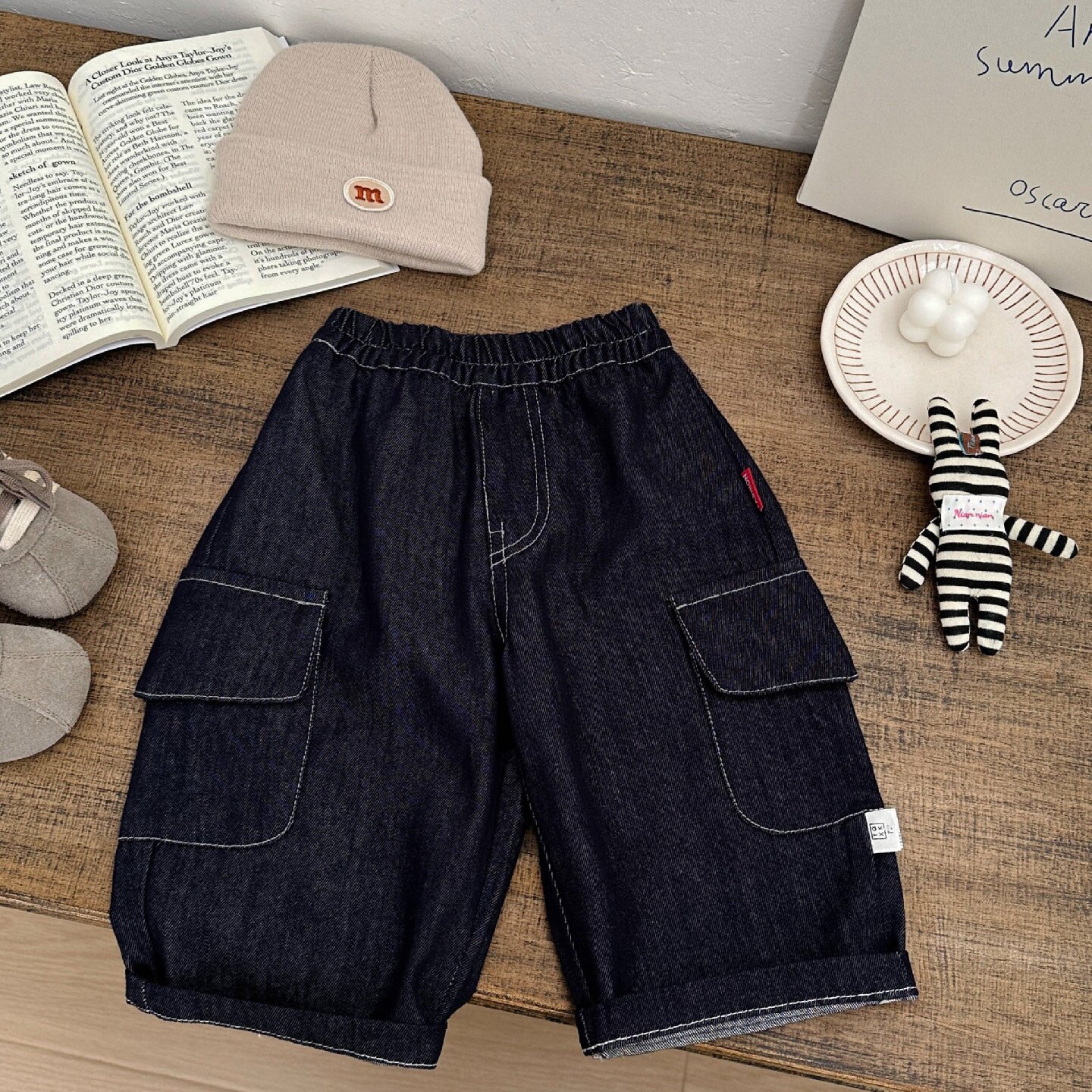 韩系男童时髦牛仔裤2026春季帅气宝宝休闲工装裤婴儿宽松百搭长裤