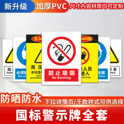 安全标识牌警告警示严禁烟火