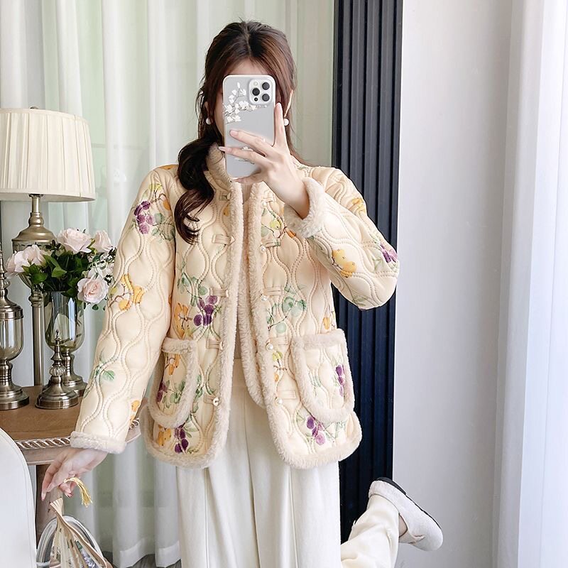 女士洋气外穿罩衣棉袄特别好看洋气的家居服四川省服年轻款妈妈装