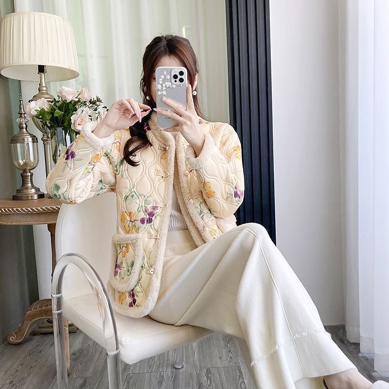 棉服女款冬季加绒罩衣新款时尚可外穿洋气年轻款外套特别好看洋气