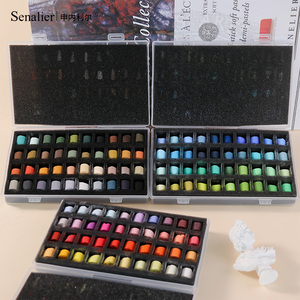 申内利尔色粉分装娃妆bjd手办上色美术画画专用珠光色粉棒学生素描绘画粘土画笔套装黏土人像软性颜料粉彩笔