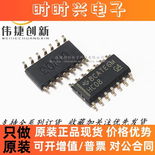 全新进口 SN74HC08DR SN74HC08D 丝印HC08 逻辑芯片 贴片SOP-14