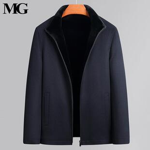 进口整貂绒内胆纯羊绒男立翻领尼克服水貂皮大衣海宁皮草外套
