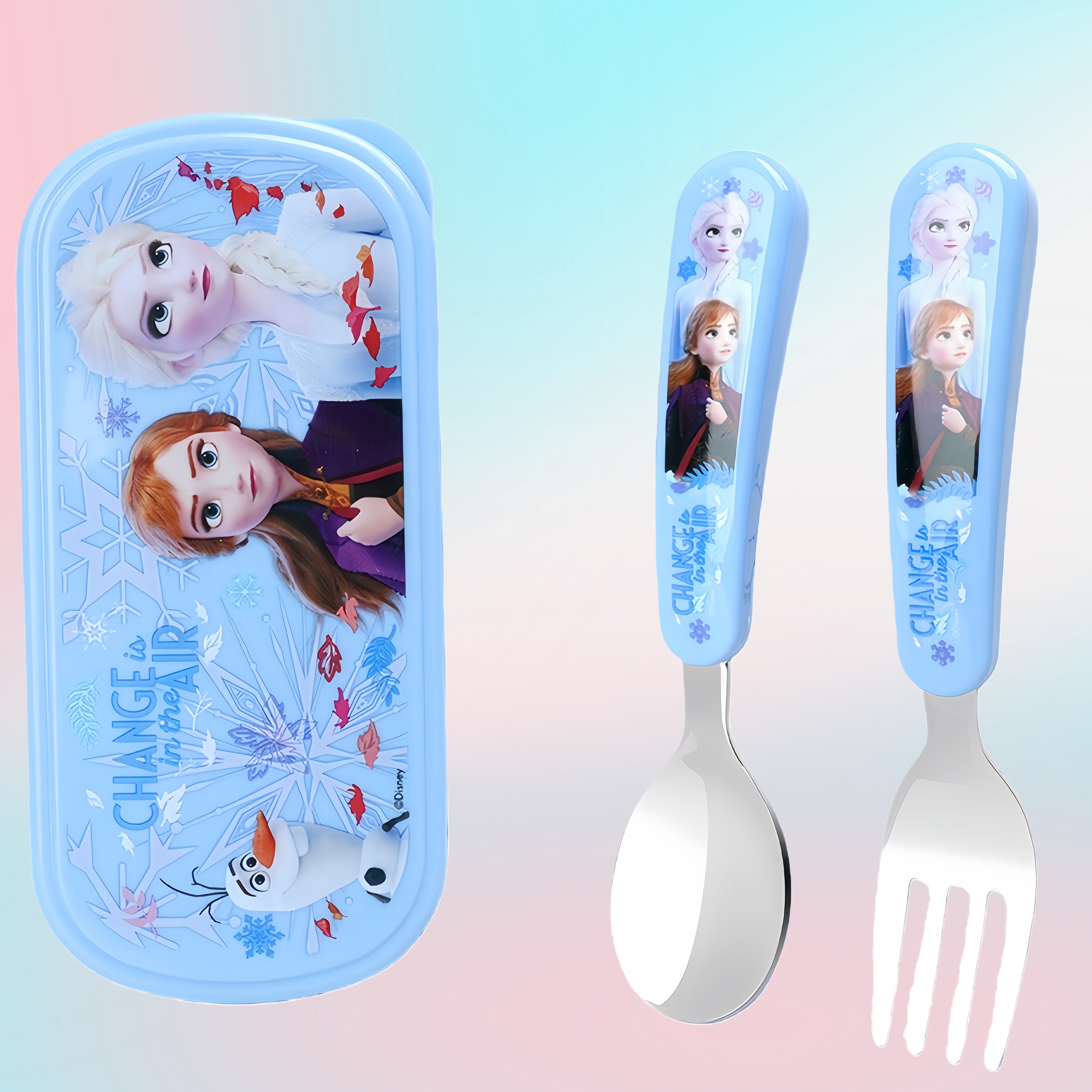 冰雪奇缘儿童勺子餐具带盒