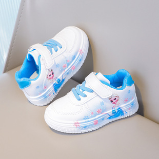 爱莎公主儿童板鞋女童鞋子夏季elsa休闲鞋低帮小白鞋冰雪奇缘单鞋