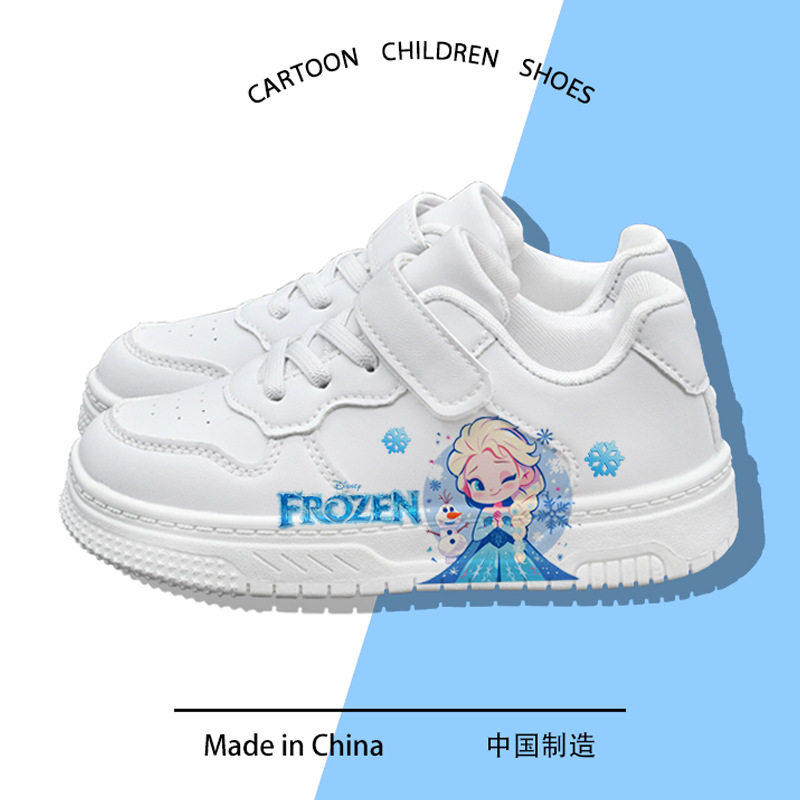 冰雪奇缘儿童小白鞋女童软底