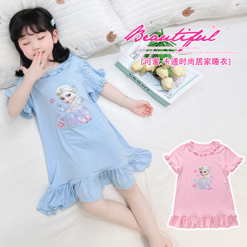 爱莎公主女童谁睡裙夏季女童