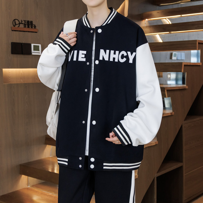 春季卫衣开衫12岁男孩初高中学生13潮流帅气15大童运动棒球服外套