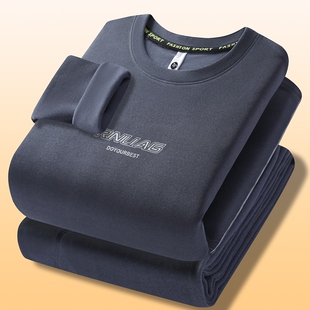 青少年13岁加绒加厚保暖内衣套装12男孩初中学生14大童德绒打底衫