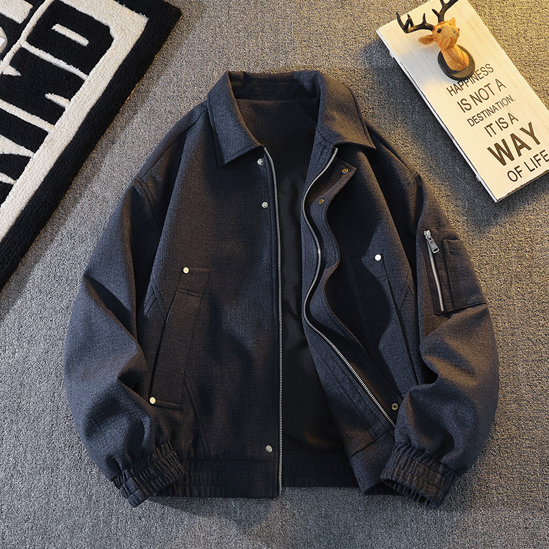 春秋季潮流宽松外套12岁男孩15初中高中学生14夹克16大童帅气上衣