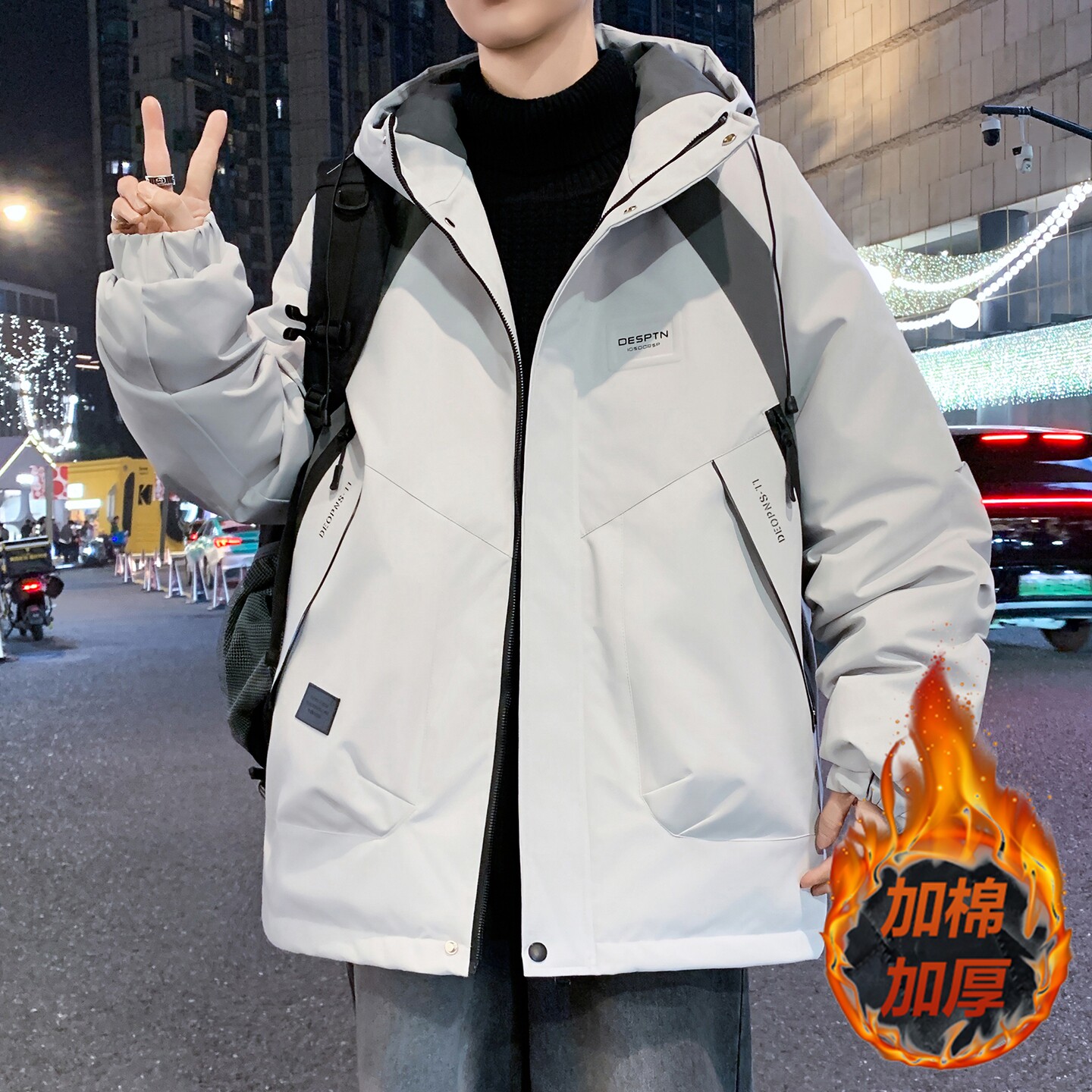 冬季潮流加厚棉衣外套12岁男孩13初高中学生14帅气15大童羽绒棉服