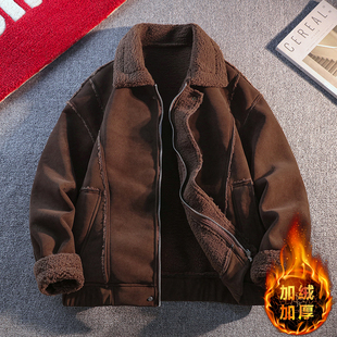 冬季一体鹿皮绒外套12岁男孩13青少年中学生14加绒加厚15大童皮衣