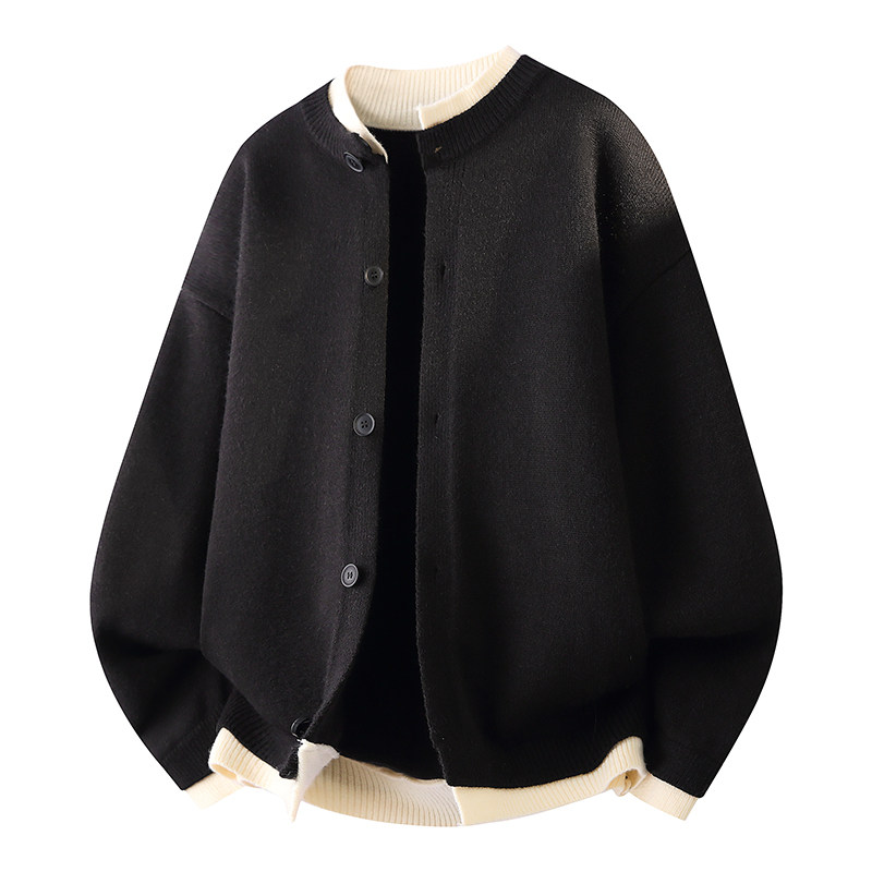 春季13青少年潮流宽松薄款针织外套12岁男孩14中学生大童毛衣开衫