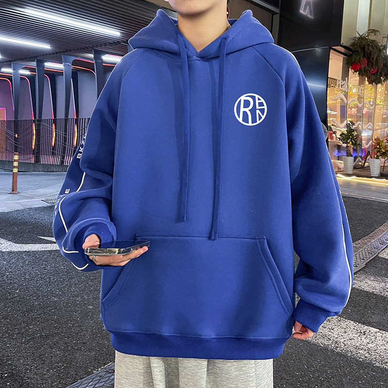 春季长袖宽松卫衣男孩13初高中学生14潮流帅气15岁大童16连帽上衣