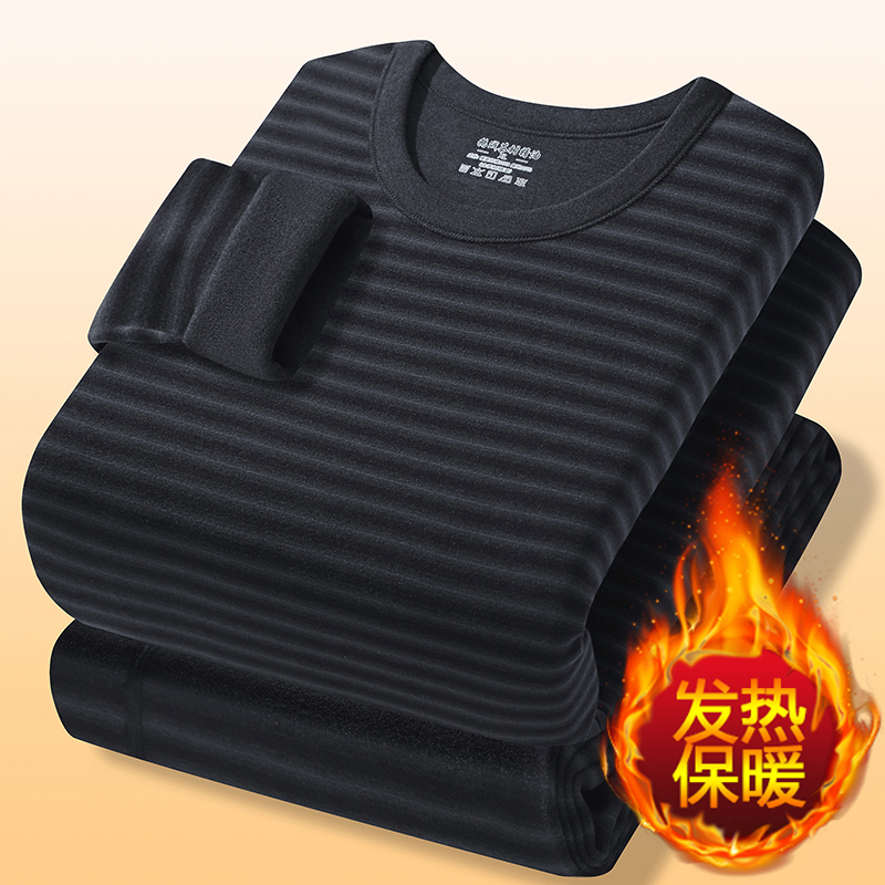 冬季男孩加绒加厚保暖内衣套装12