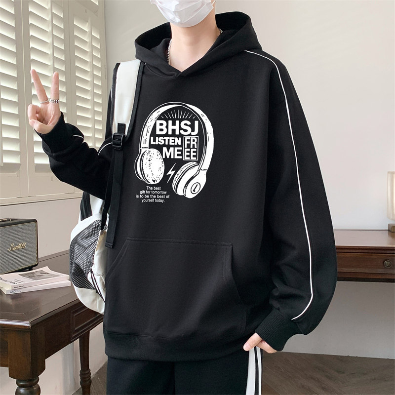 15中学生春季潮流连帽卫衣13岁男孩帅气休闲14青少年大童长袖T恤