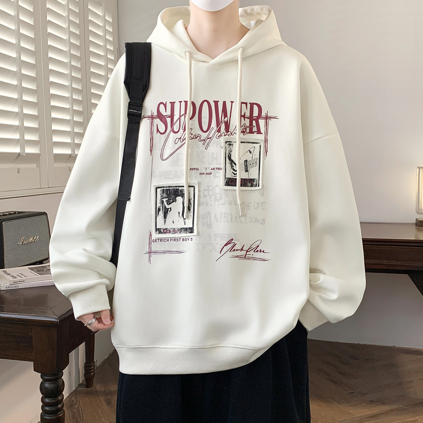 春秋季潮流连帽卫衣男孩12-15岁初高中学生13青少年14大童长袖t恤