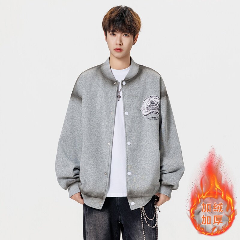 13岁青少年加绒加厚卫衣外套男孩14初中学生16大童冬季运动开衫15