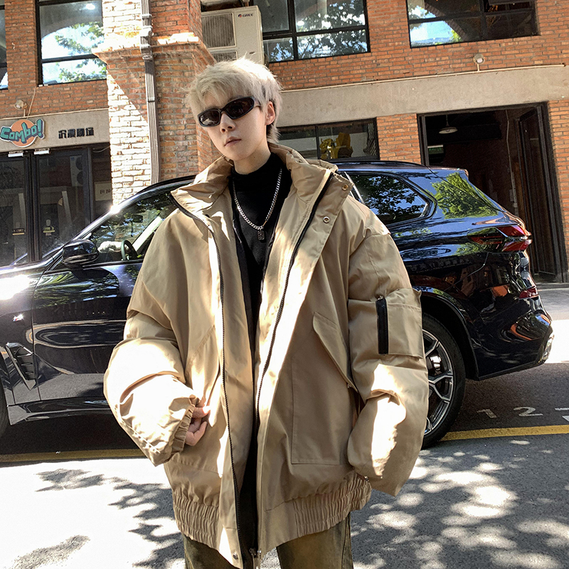 加厚宽松棉衣外套男冬装羽绒棉服