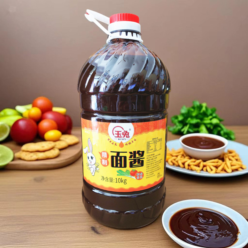 玉兔精制甜面酱烤鸭抓饼炸酱蘸酱图片