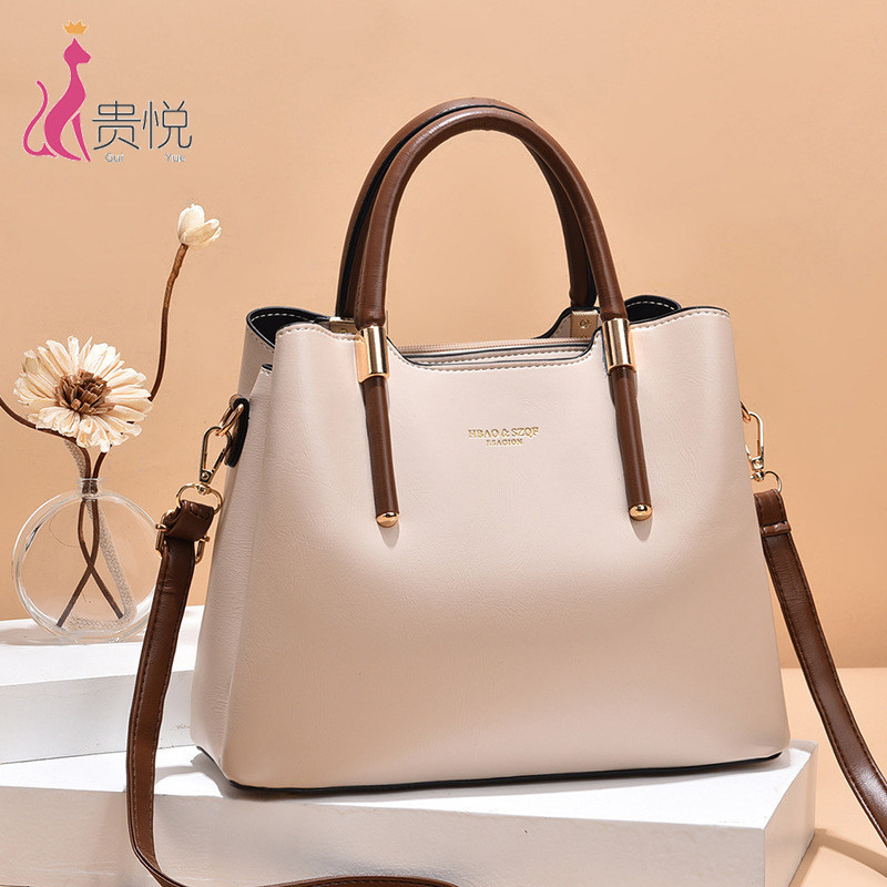 2023休闲简约女士手提包2022新款软皮大容量通勤包大气中年妈妈包