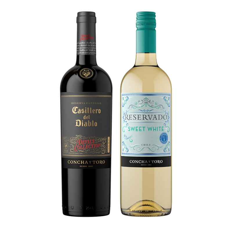 干露红魔鬼魔尊红甜白组合红酒官方旗舰店750ml*2