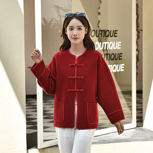 小香风毛呢外套年轻时尚少女双面尼短款羊绒适合小个子的大衣150