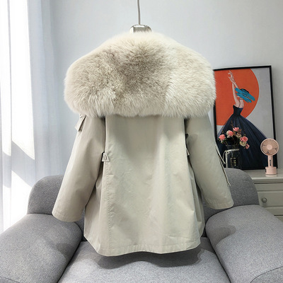 通勤风2025冬新派克服女一皮草