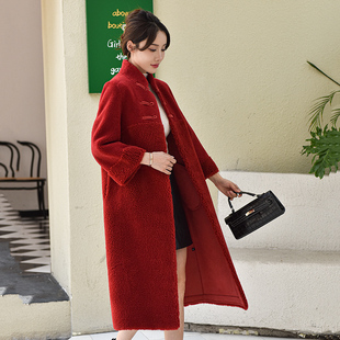 盘扣上衣女唐装女中国风民族风秋冬女装新款皮毛一体中式冬装汉服
