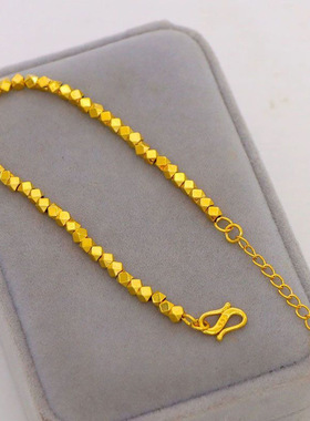 金店同款沙金爆闪碎金子手链蹦迪珠颗颗发光气质高级甜美手链礼物