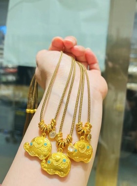 金店同款吉祥如意时尚小象吊坠女轻奢高级感项链送女友礼物