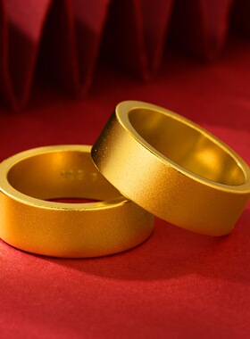 古法哑光素圈戒指男女小众时尚个性食指环网红百搭简约情侣不掉色