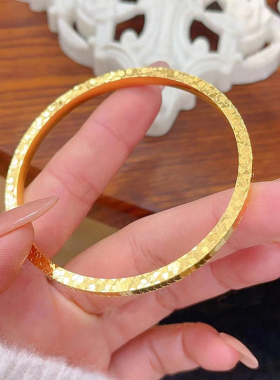 金店同款合金爆闪亮面鳞片碎冰冰手镯闭口镯子气质轻奢送女友礼物