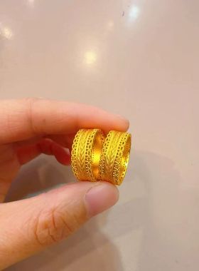 腰缠万贯花丝戒指女传承新款小众沙金色设计时尚寓意指环配饰