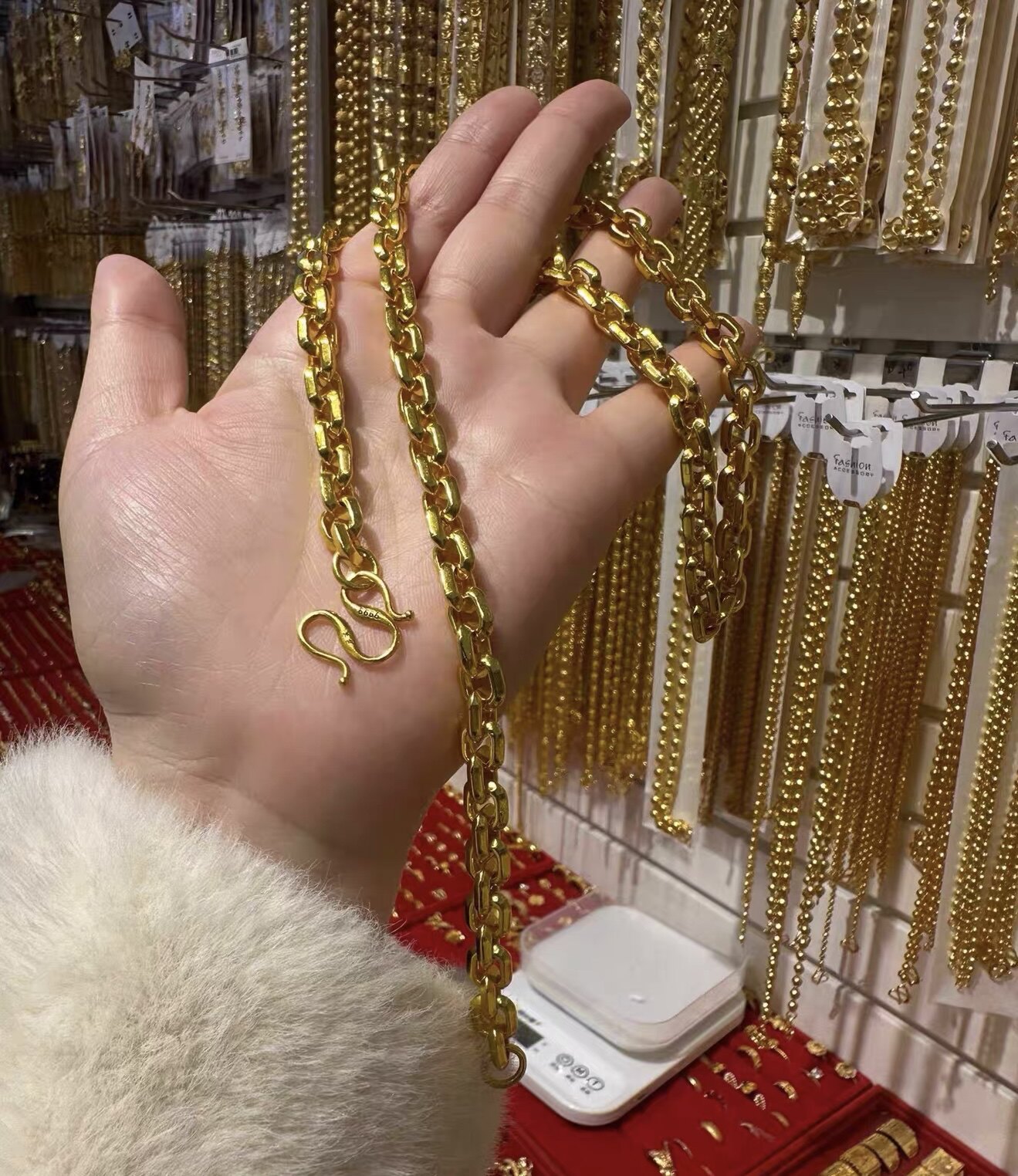 越南沙金项链男仿真金链子O型链久不掉色厚金四方链简约时尚