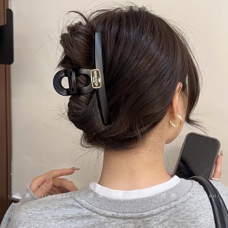 复古百搭大号抓夹女感后脑勺发夹气质秋冬鲨鱼夹2024新款头饰