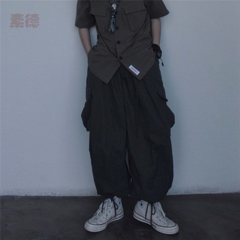 素德.阿美咔叽直筒宽松军裤日系复古束脚多口袋工装裤男潮牌灯笼|ruв категории Мужская одежда, брюки - от Buy2taobao.com для оказания профессиональной услуги покупки агента Taobao