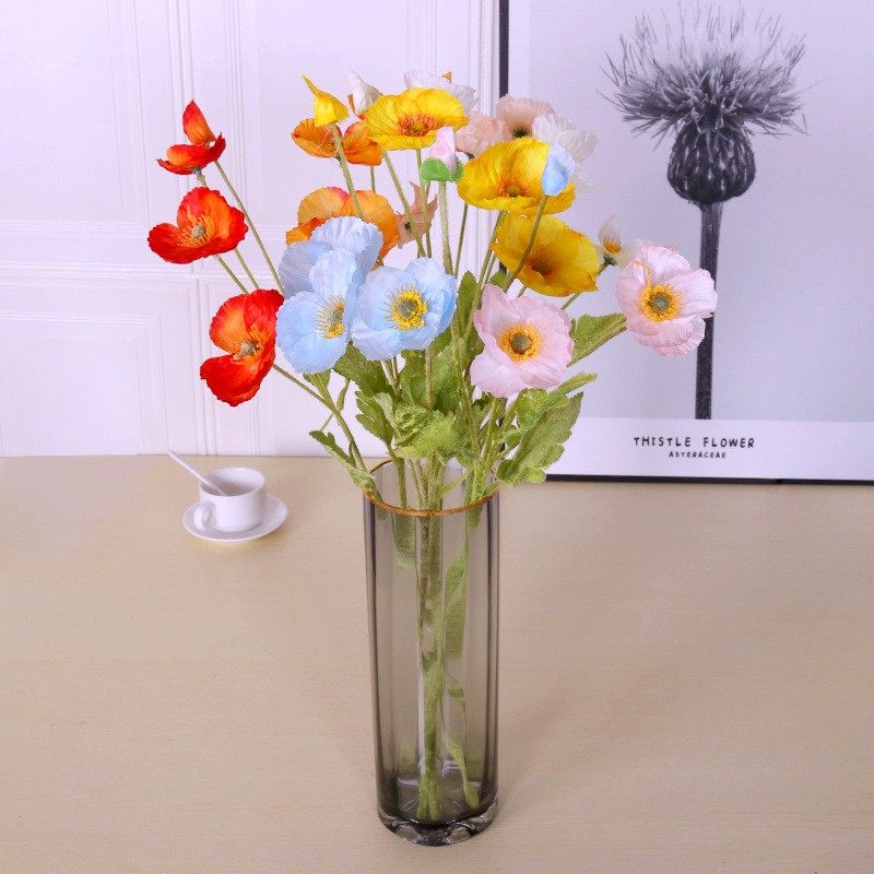 韩国罂粟婚庆仿真花束假花虞美人房间装饰野餐摆拍照道具民宿软装