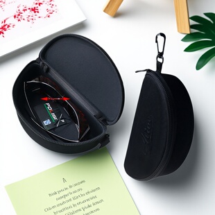 超大太阳眼镜盒防压收纳护目镜盒风镜墨镜盒黑色便捷运动镜粗拉链