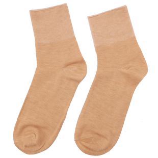 秋季中老年松口袜棉袜老人袜老奶奶袜子中筒袜宽松宽口不勒脚脖子