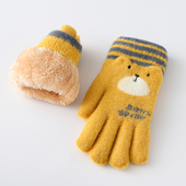 45678910岁儿童手套加绒加厚冬季 女童男童保暖中童冬天小学生五指