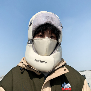 备保暖防寒面罩防风棉帽雷锋帽男 滑雪装 东北雪乡防寒帽子男士 冬季