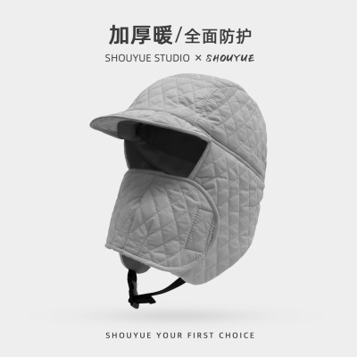 冬季骑行头盔内胆帽子加绒护耳女