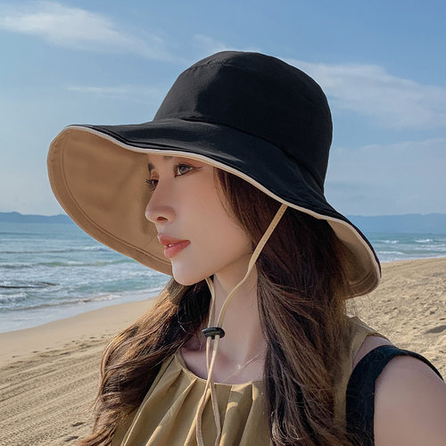 女夏季大檐防紫外线遮阳渔夫帽子