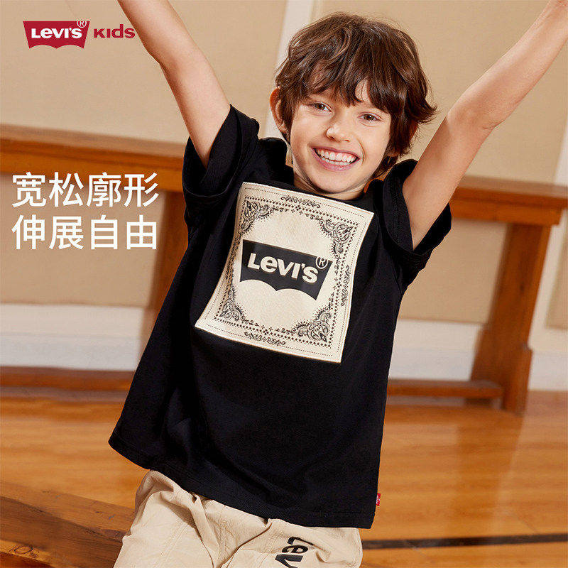 LEVI'S/ 李维斯儿童童装男女童户外运动休闲时尚舒适短袖印花上衣
