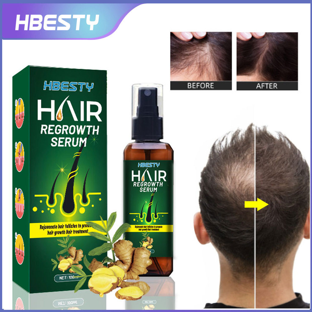 HBESTY 跨境生姜密发液 滋润毛囊头发营养液密发长发乌黑液100ml