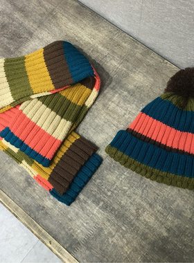 秋冬童装品牌儿童女童 男童 中童 中性毛线 帽子围巾2件套