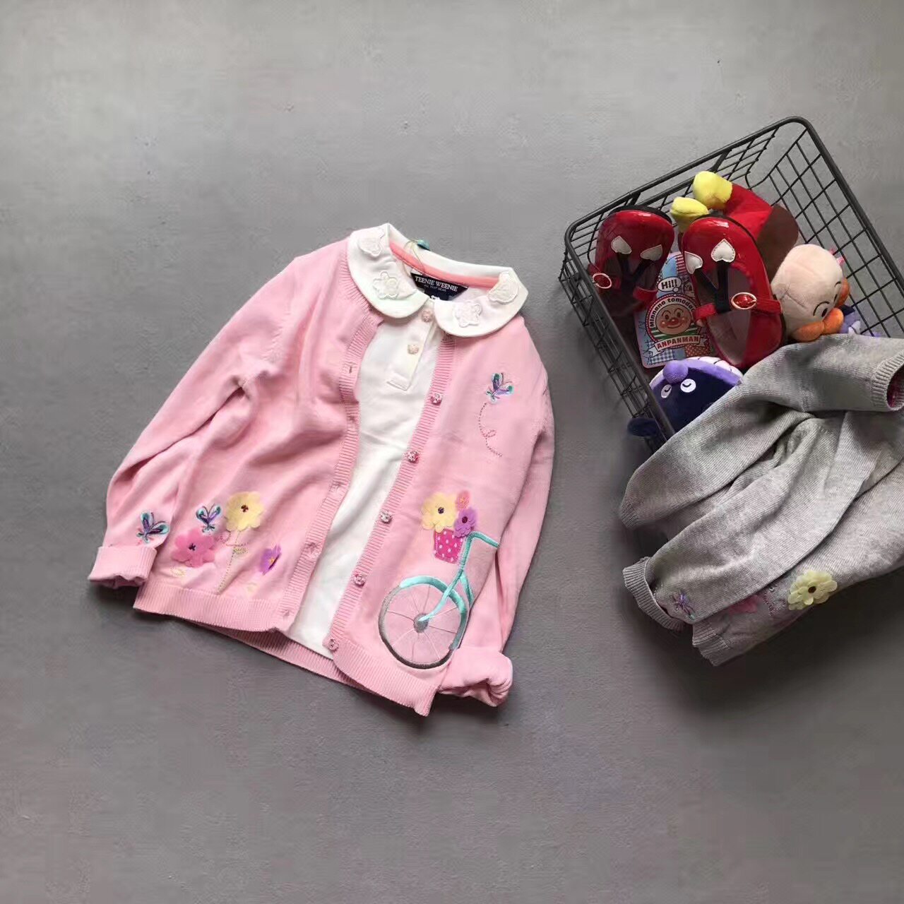 女童自行车薄款针织开衫2020新款儿童全棉线衫线衣亏本清仓