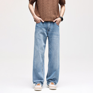 男士 cleanfit长裤 2026春季 美式 新款 高端莱赛尔复古水洗直筒牛仔裤